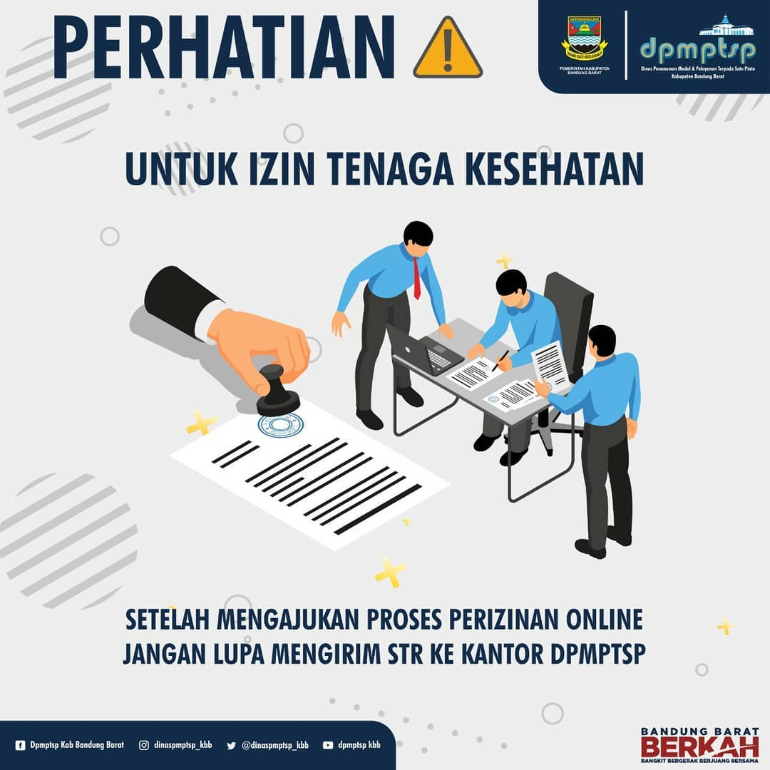 >Mengingatkan kembali khusus Pengajuan Permohonan Surat Izin Praktik Dokter, Apoteker, dan Tenaga Kefarmasian WAJIB mengirimkan STR fisik ke kantor 